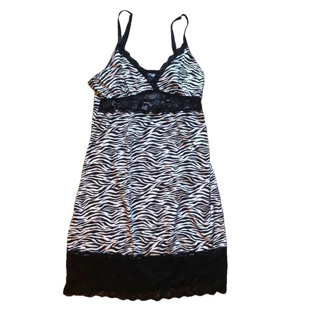 y2k zebra nightgown slip dress